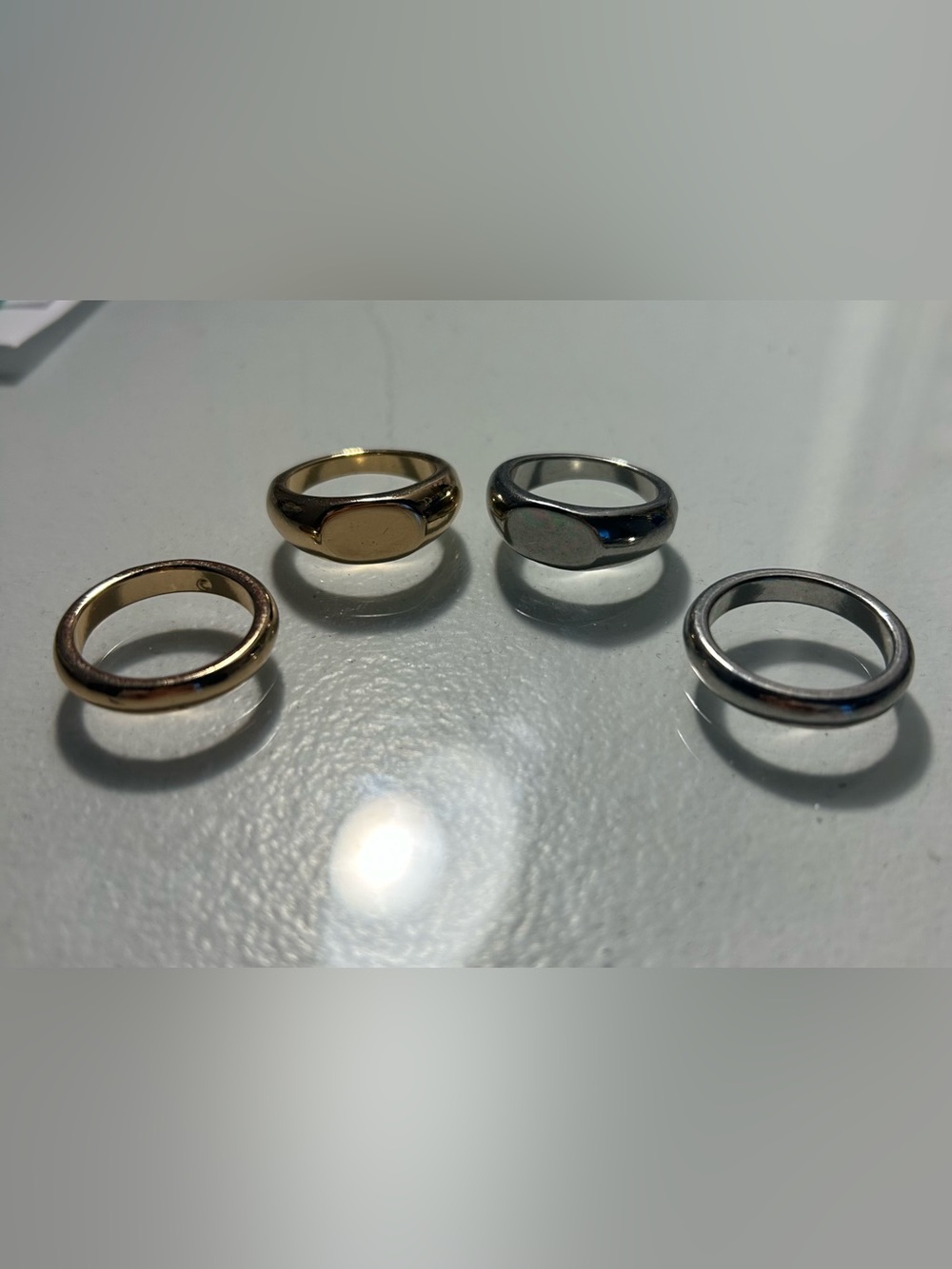 4 Rings Classic Signet Ring - Gold and Silver
